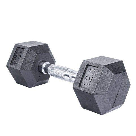 Rubber Hex Dumbbell, 12.5lbs